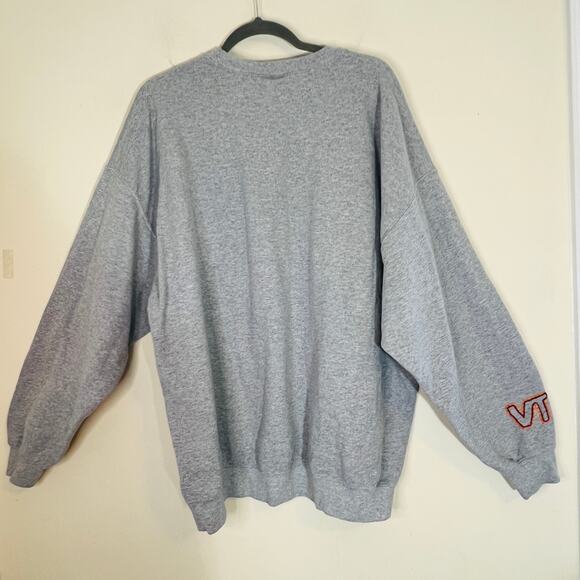 Virginia Tech Hokies Sweatshirt Sz 2XL Embroidered Logo Gray Orange ACC Sports - Picture 7 of 8